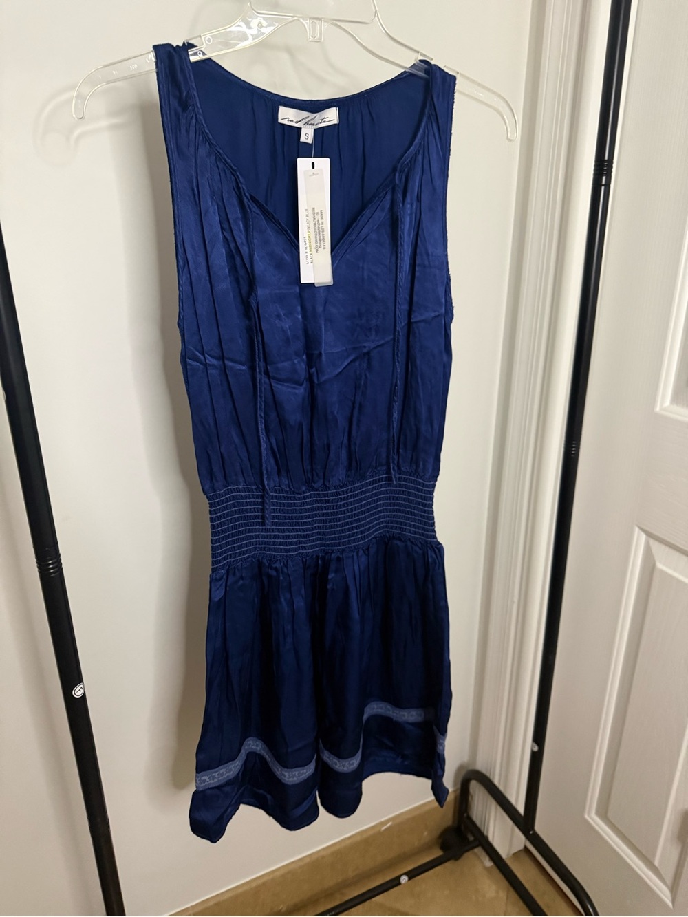 NWT Satiny Dark Royal Blue Sleeveless Sun Dress by Red Haute